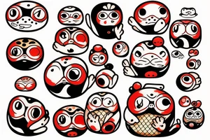 Daruma frog tattoo idea