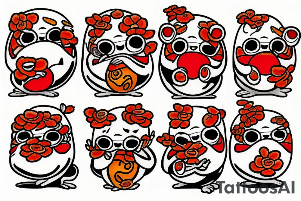 Daruma frog tattoo idea