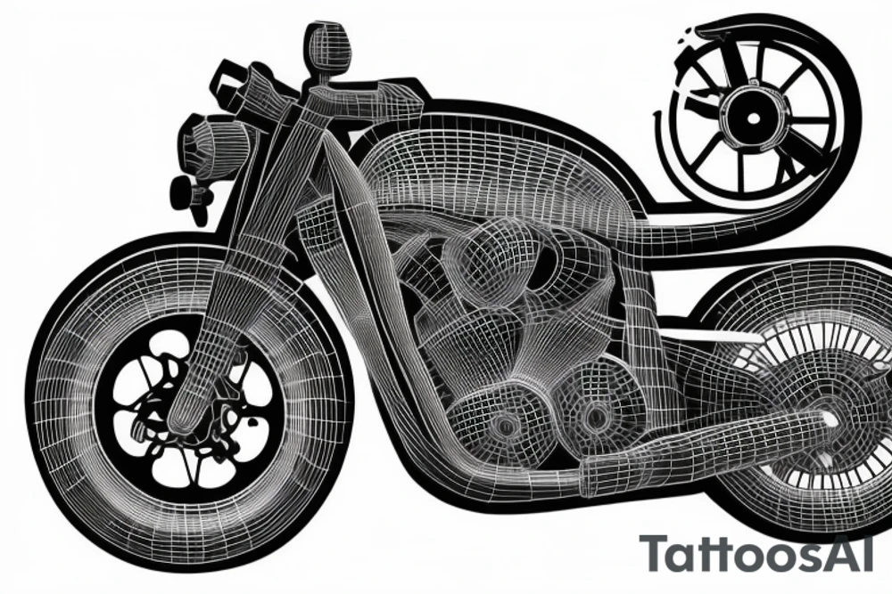 motorcycle sprocket cutting into body tattoo idea