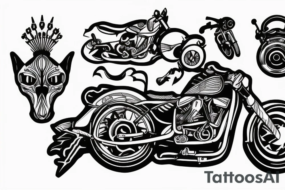 motorcycle sprocket cutting into body tattoo idea