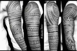 Tribal and flowers tattoo idea