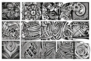 Tribal and flowers tattoo idea
