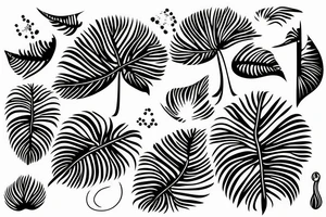 Monstera Plant with sun tattoo idea