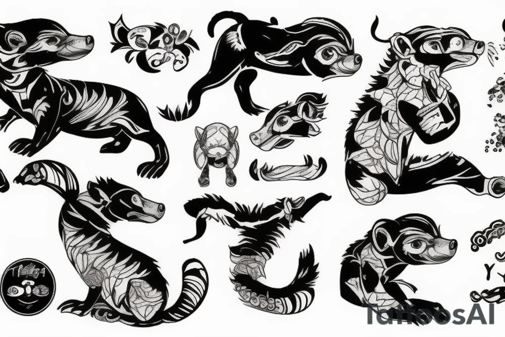 Honey Badger thai style tattoo idea
