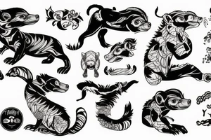 Honey Badger thai style tattoo idea