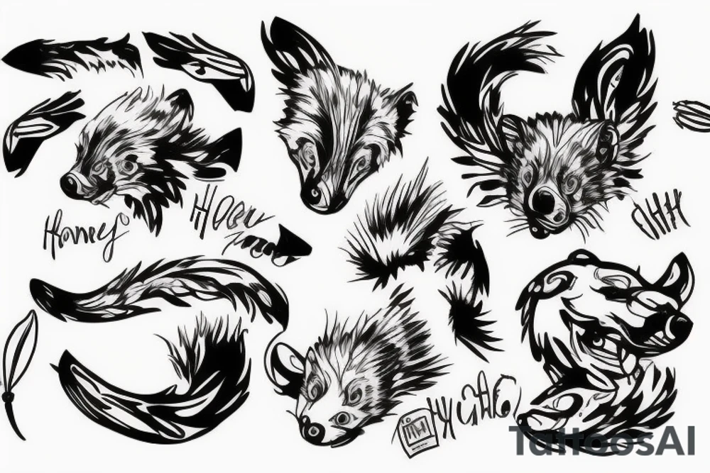 Honey Badger thai style tattoo idea