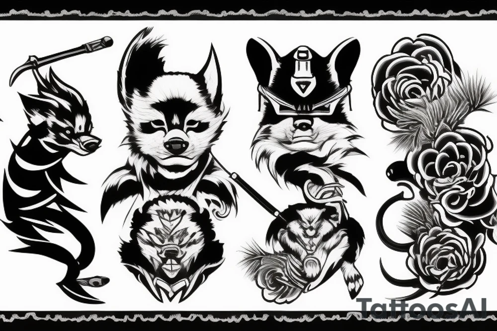 Honey Badger samurai tattoo idea