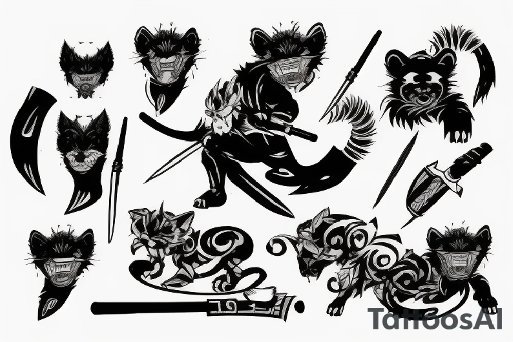 Honey Badger samurai tattoo idea