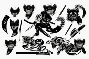Honey Badger samurai tattoo idea