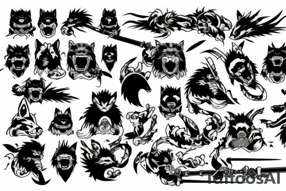 Honey Badger samurai tattoo idea