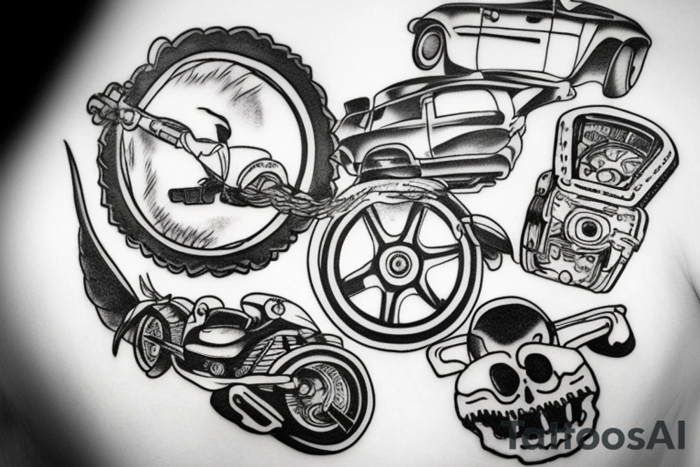 tattoo on the topic of car mechanics tattoo idea