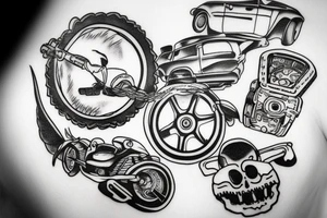 tattoo on the topic of car mechanics tattoo idea