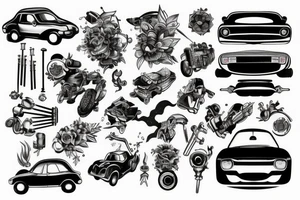 tattoo on the topic of car mechanics tattoo idea