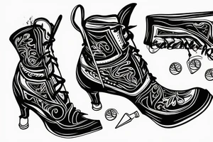 Basketball Cilinderhat Dance boots tattoo idea