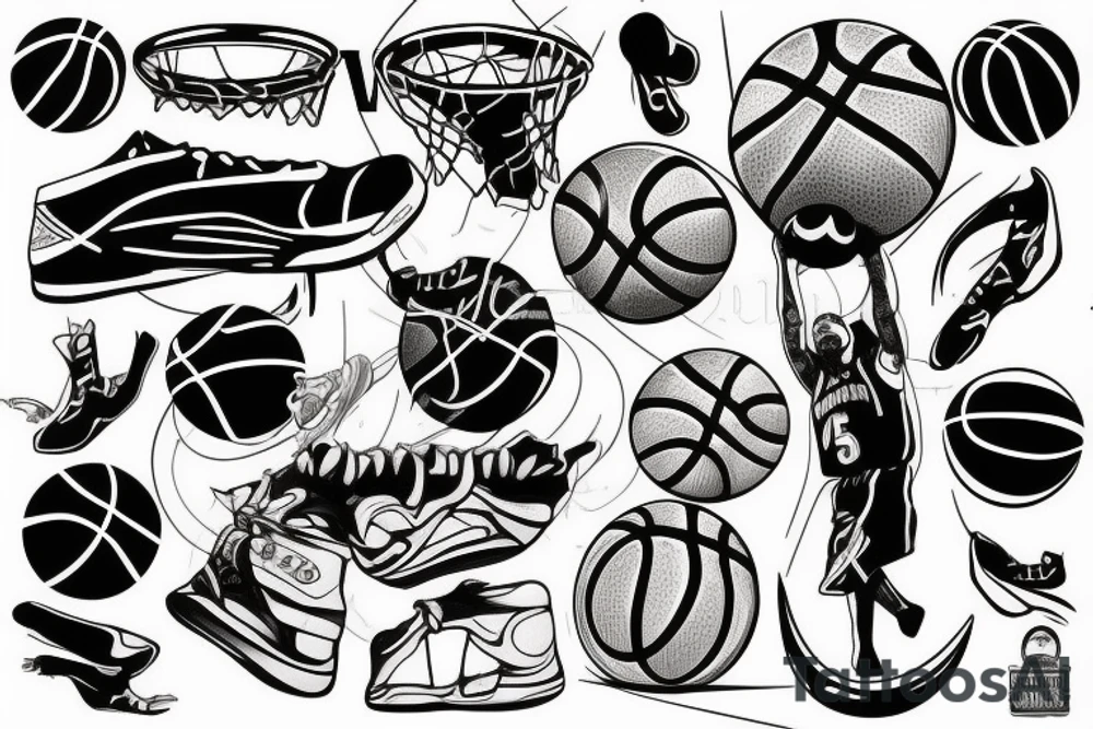 Basketball Cilinderhat tattoo idea