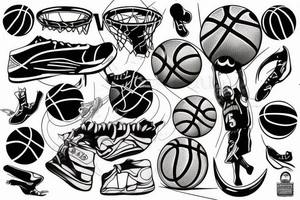 Basketball Cilinderhat tattoo idea