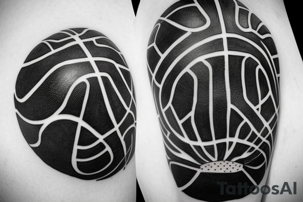 Basketball under Cilinder hat tattoo idea
