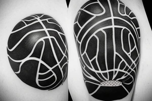 Basketball under Cilinder hat tattoo idea