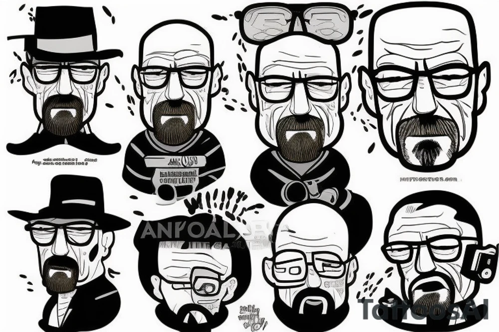 Walter white como dibujo animado tattoo idea