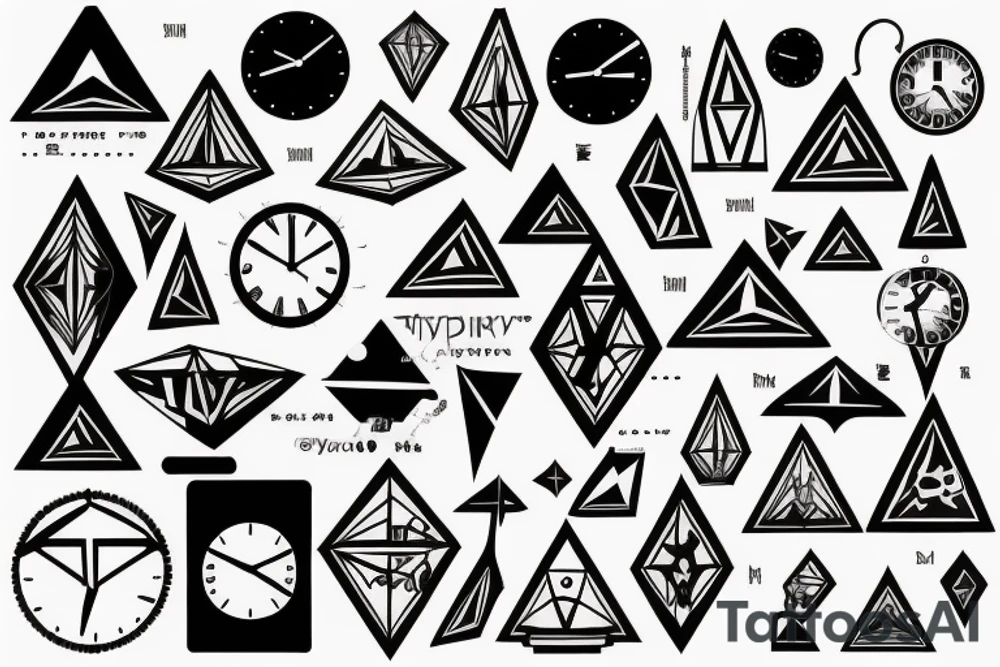 Pyramids and clocks tattoo idea
