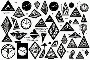 Pyramids and clocks tattoo idea