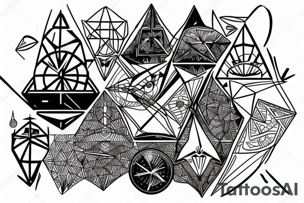 Pyramids and clocks tattoo idea