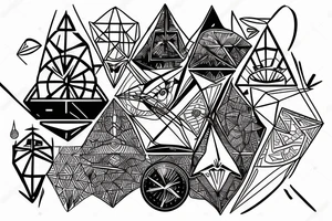 Pyramids and clocks tattoo idea