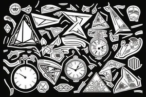 Pyramids and clocks tattoo idea