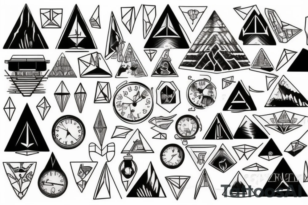 Pyramids and clocks tattoo idea