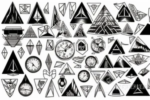 Pyramids and clocks tattoo idea