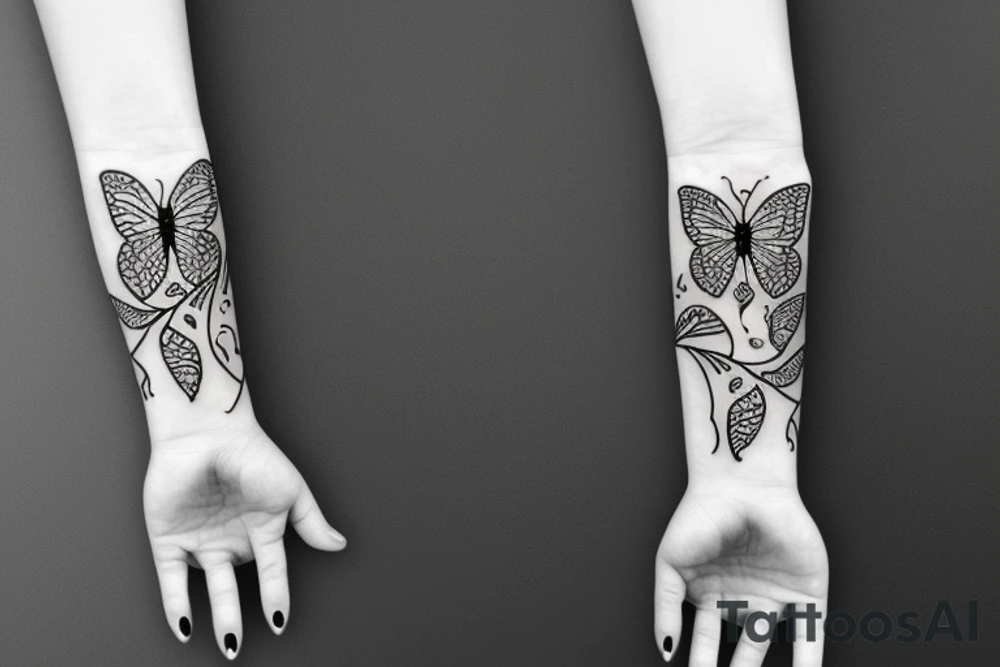 balisong with butterfly as handle tattoo idea