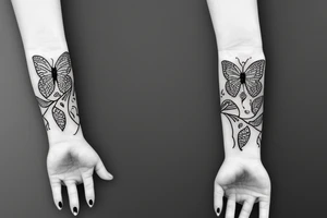 balisong with butterfly as handle tattoo idea