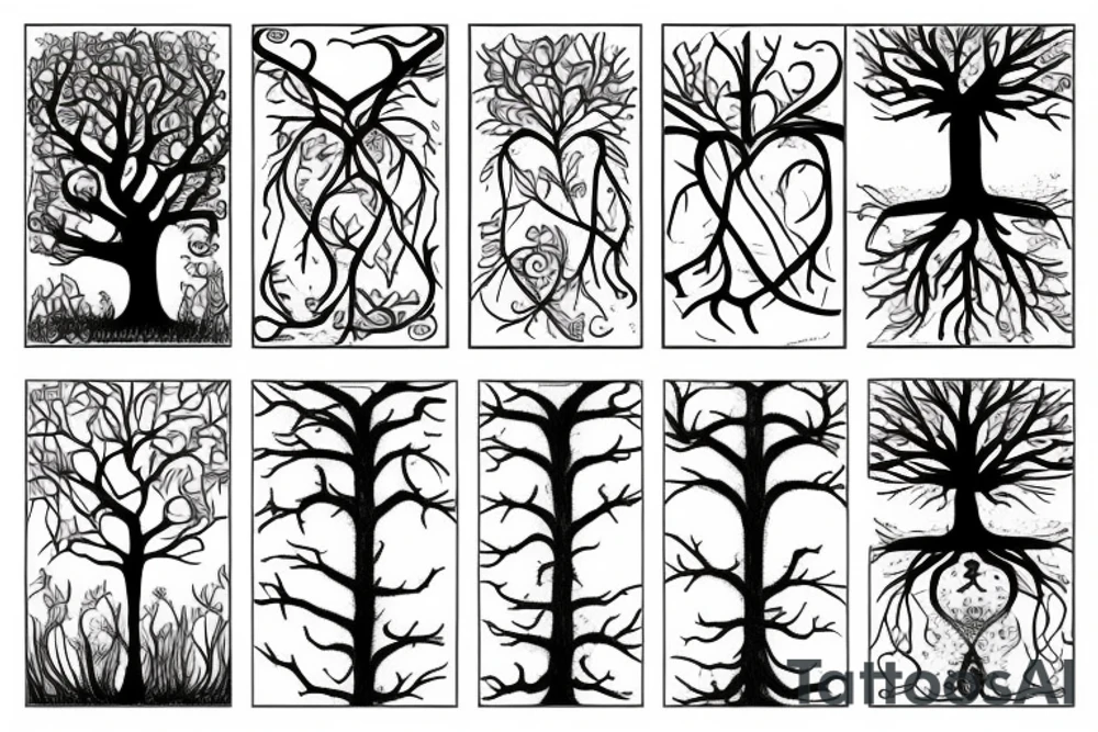Heart tree tattoo idea