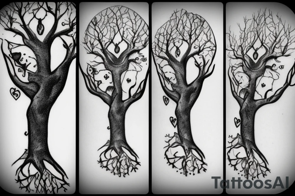 Heart tree tattoo idea