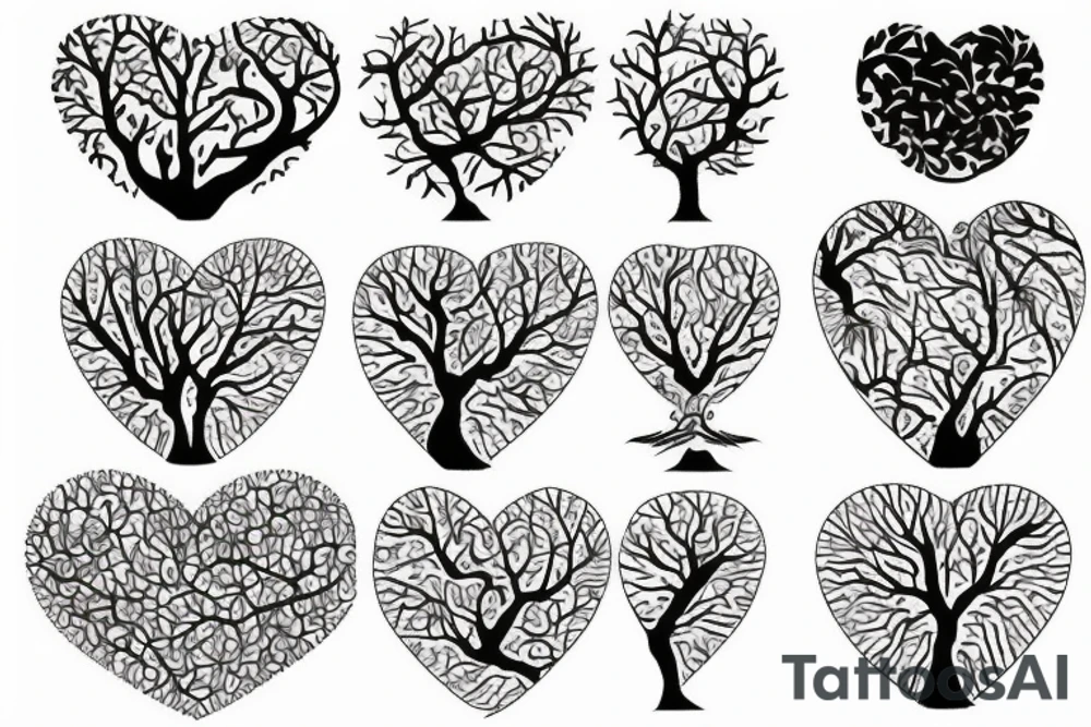 Heart tree tattoo idea