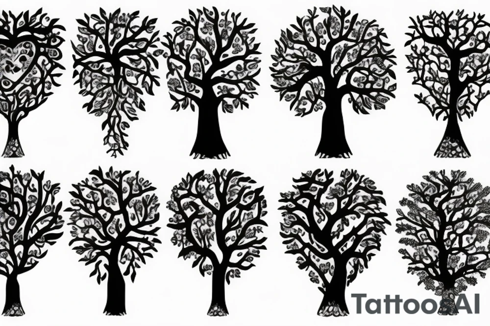 Heart tree tattoo idea