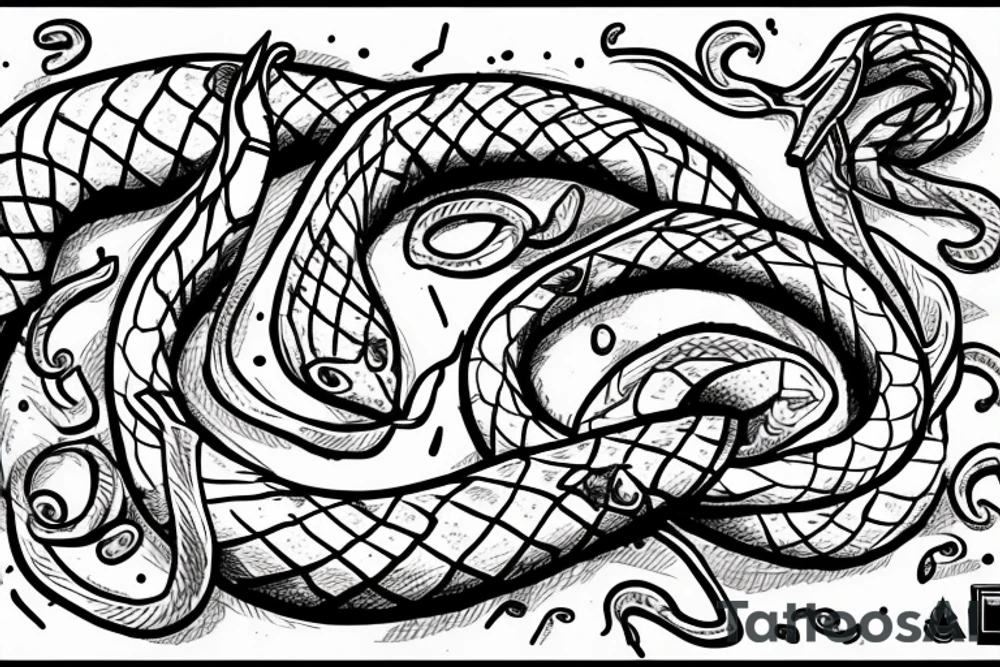 a bleeding snake wrapped around a sword tattoo idea