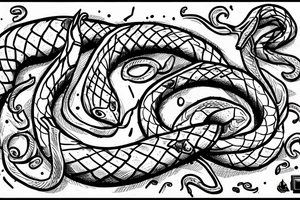 a bleeding snake wrapped around a sword tattoo idea