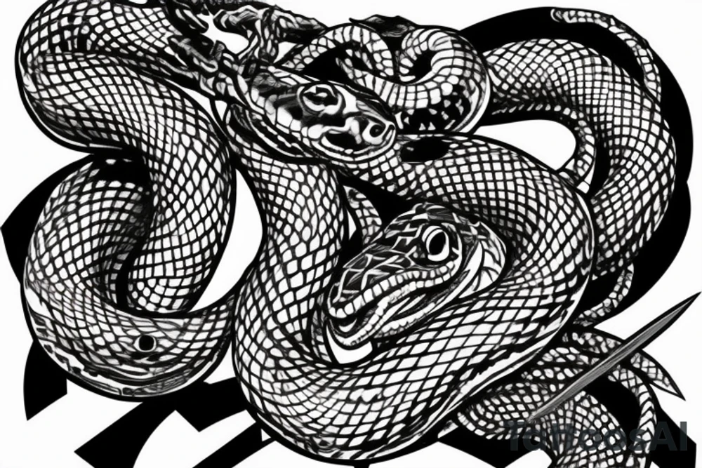 a snake wrapped around a sword tattoo idea