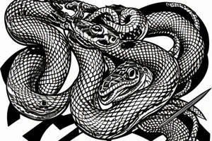 a snake wrapped around a sword tattoo idea
