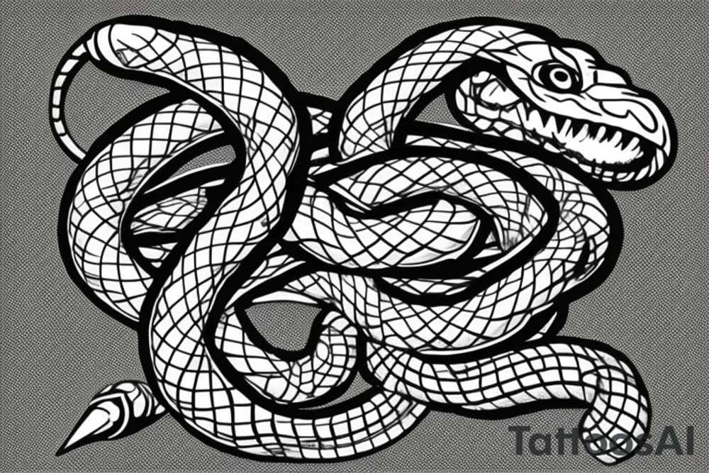 spine tattoo of snake wrapped around a sword tattoo idea