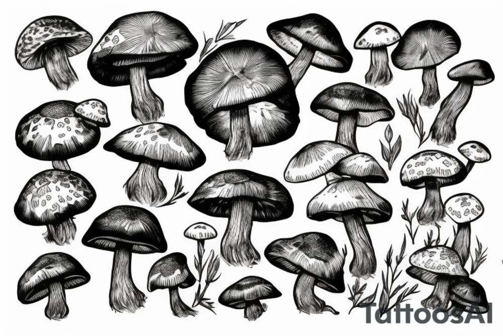 mushroom tattoo idea