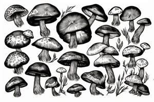 mushroom tattoo idea