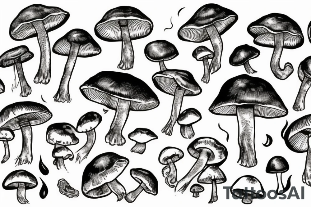 mushroom tattoo idea