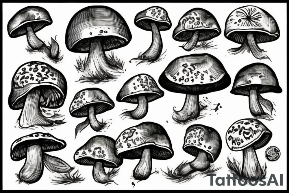 mushroom on stree tattoo idea