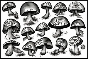 mushroom on stree tattoo idea