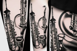 Saxophone tattoo idea
