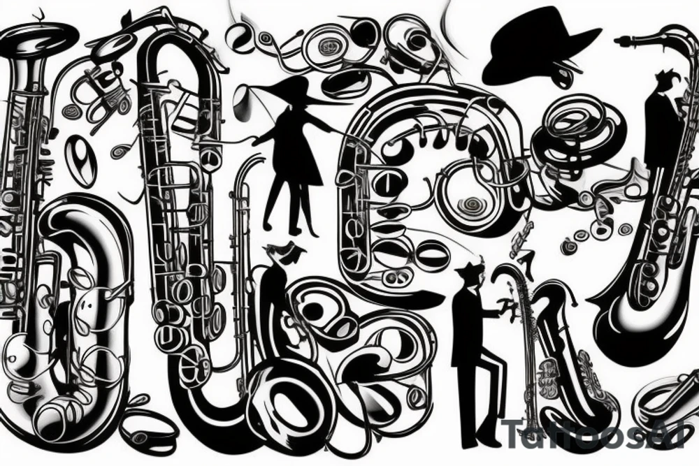 Saxophone tattoo idea