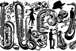 Saxophone tattoo idea