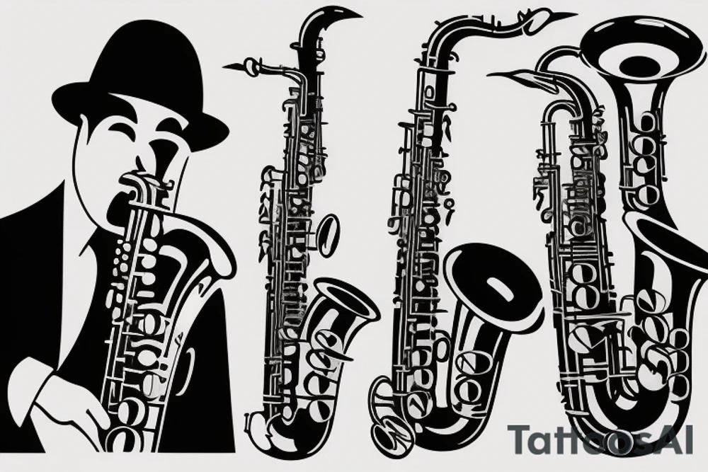 Saxophone tattoo idea